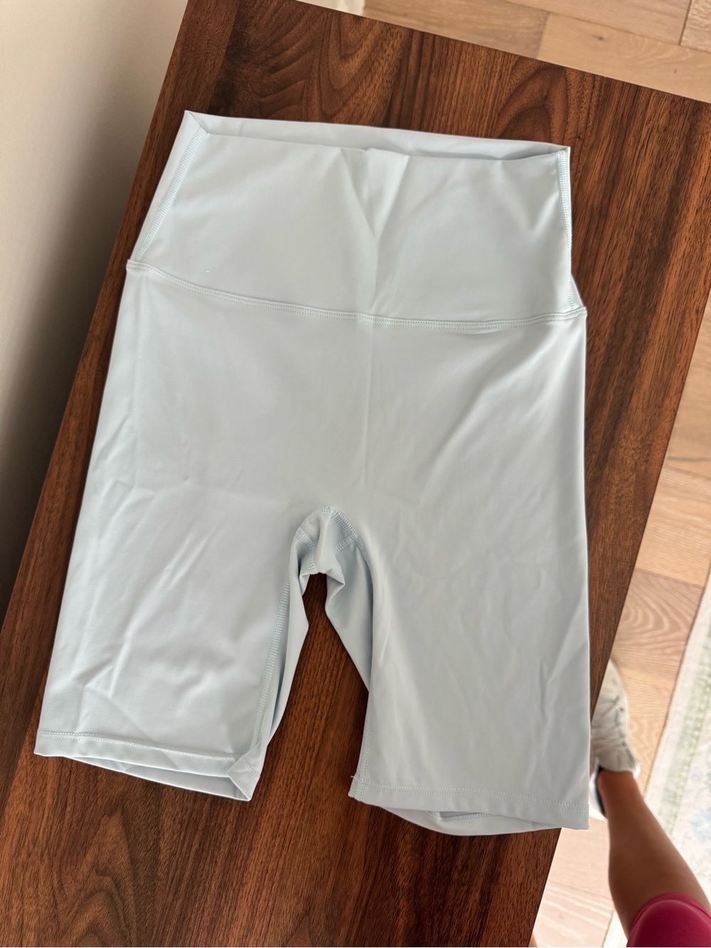 Lululemon Women's High-Waist Light Blue Active Bike Shorts